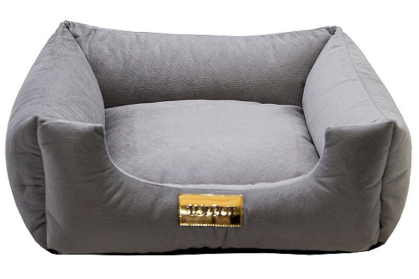 Cama Quadrada para Cachorro ou Gatos Super Luxo Luppet Cinza