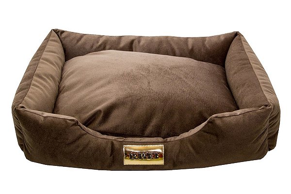 Cama Retangular Marrom Super Luxo Para Cachorro ou Gato
