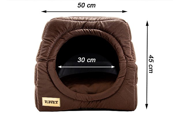 Cama Iglu e Toca Para Cachorro Luppet Marrom Super Luxo