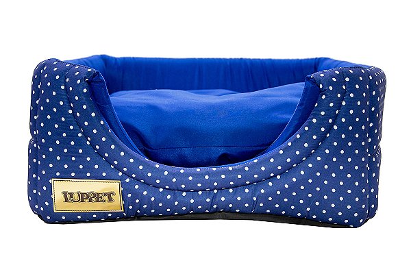 Cama Iglu e Toca Para Cachorro Luppet Luxo Azul Poa