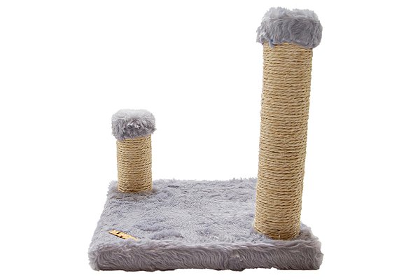 Brinquedo Arranhador Quadrado com Postes para Gatos Cinza