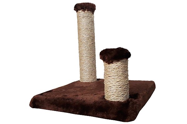 Brinquedo Arranhador Quadrado Com Postes Para Gatos Marrom