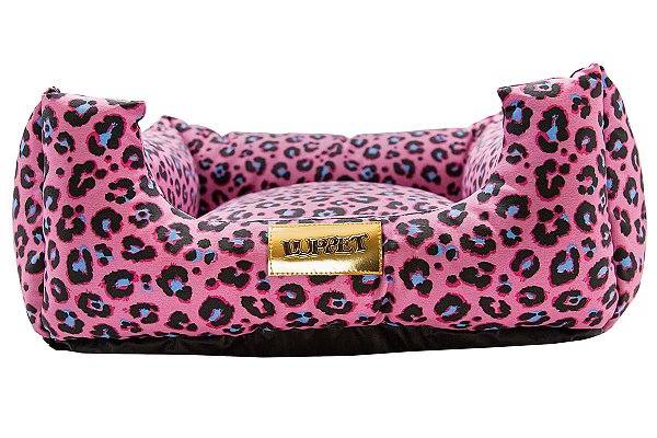 Cama Quadrada Impermeável Oncinha Pink para Cães e gatos