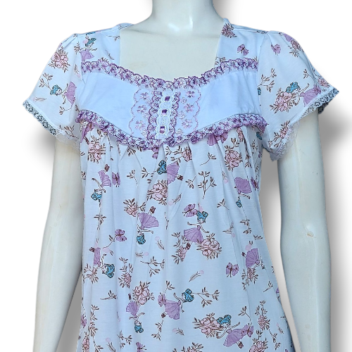 Camisola Isadora manga curta Roupa de dormir Estampa Bailarina tamanho P Adulto