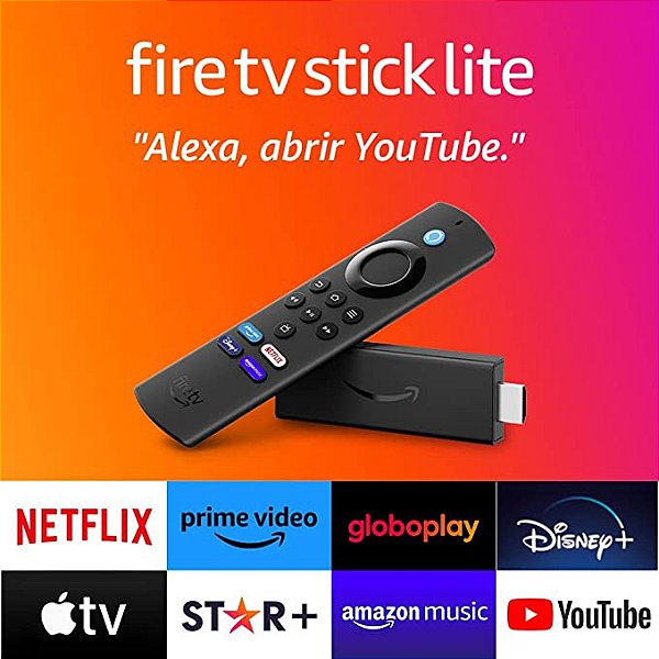 Fire Tv Stick Amazon, Controle Remoto Por Voz Com Alexa