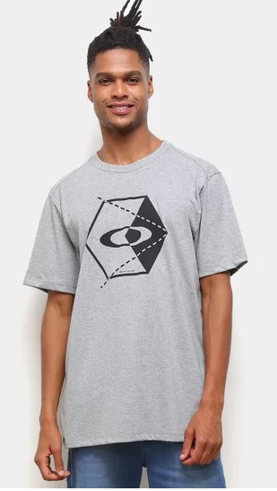 Camiseta Oakley Hex Masculina - Cinza Claro - Tamanho M