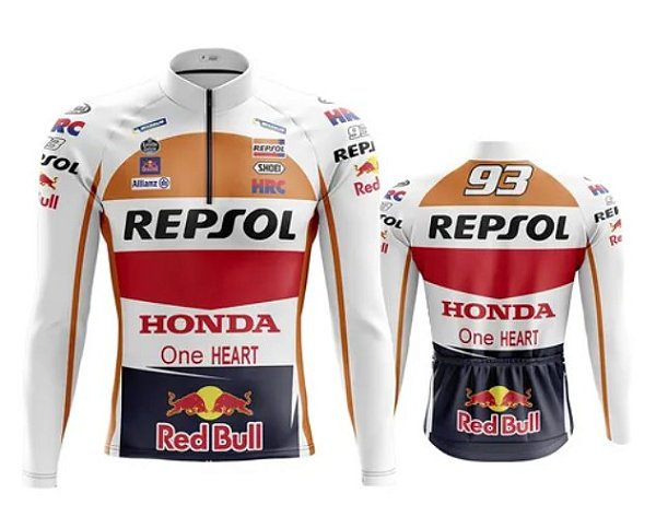 Camiseta De Ciclismo Mtb Repsol Manga Longa Dry Fit Uv 50 Favorito - Tamanho GG