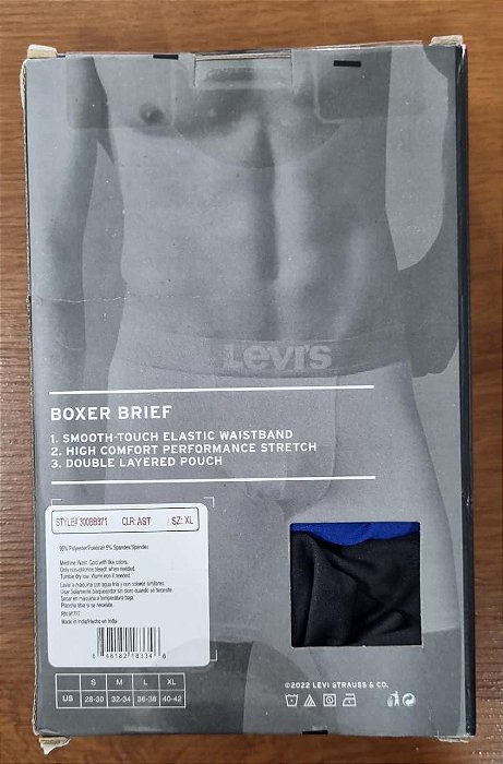 Conjunto com 3 cuecas box Levis - Tamanho GG