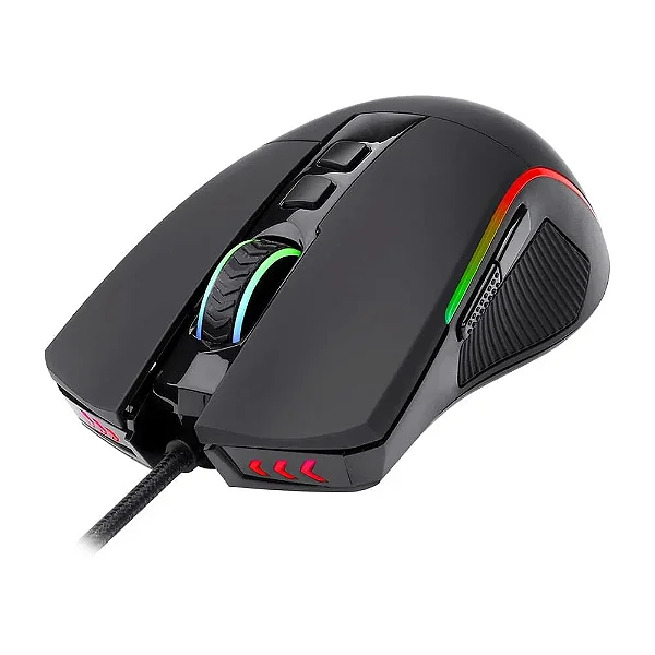 Mouse Gamer Redragon Plank, Com Fio, RGB, 16000 DPI, 9 Botões, Black - M812-RGB