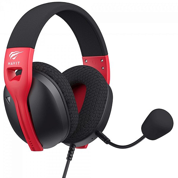 Headset Gamer Havit Fuxi-h5 3.5mm Driver 50mm Preto/vermelho