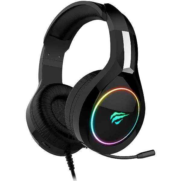 Havit Hv-h2232d - Fone De Ouvido, Gamer, Iluminação RGB, Com Microfone, Falante De 50mm, Conector 3.5mm