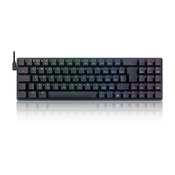 Teclado Mecanico Gamer Redragon,Ashe RGB, Switch Brown,Preto - K626-kb-b