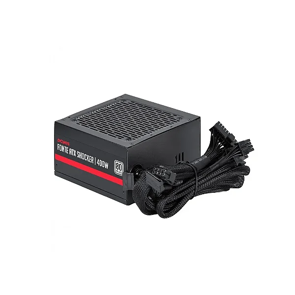 Fonte De Alimentação Pcyes Schocker 400w, 80 Plus, White Pfc Ativo C/cabo