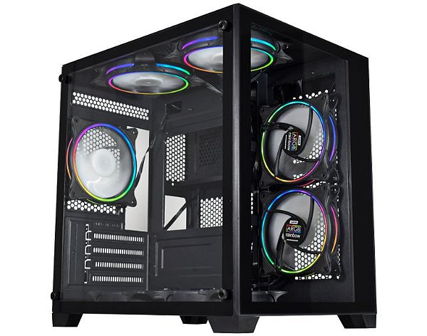 Gabinete Gamer AQUÁRIO MICRO IV CG-0415 MICRO ATX, Sem Fonte, Sem Fan, Preto