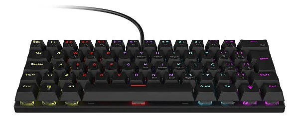 Teclado Mecânico Vinik Anihi Black, Switch Red, 60%, LED Rainbow