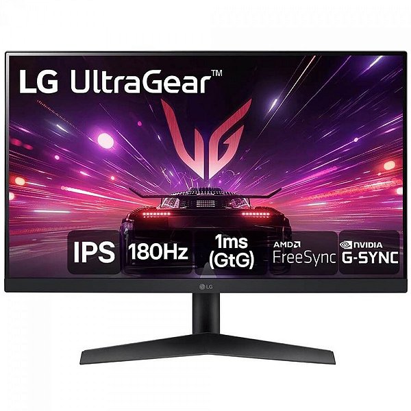 Monitor Gamer LG UltraGear 24", FHD, 180Hz, 1ms, IPS, DP e HDMI, HDR10, FreeSync, G-Sync - 24GS60F-B