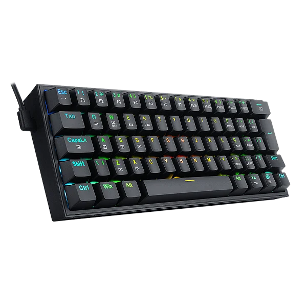 Teclado Mecânico Gamer Redragon Fizz Pro, Sem Fio, Wireless, RGB, Switch Blue, ABNT2, Black, K616-RGB-B (PT-BLUE)