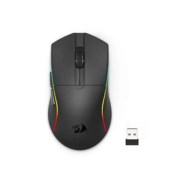 Mouse Gamer Redragon Deicide Lite, Sem Fio, RGB, 10000 DPI, 5 Botões, USB-C, 2.4GHz, Bluetooth - M816-LIT Preto