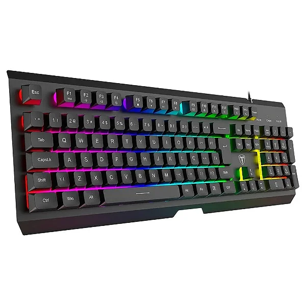Teclado Gamer T-dagger Nova RGB, Membrana, Full Size, USB, ABNT2, Preto - T-TGK110 PT