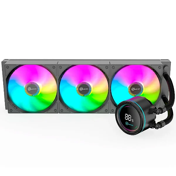 Water Cooler Kalkan Alpha 360 ARGB, 360mm, Com Display, Intel-AMD, Preto