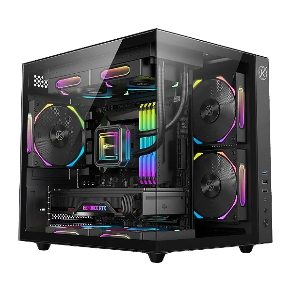 Gabinete Gamer Kalkan Midgard, Mid Tower, Micro-ATX, Lateral em Vidro Temperado, Sem FANs, Preto