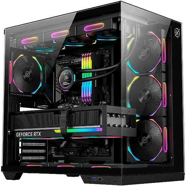 Gabinete Gamer Kalkan Skye, ATX, Mid Tower, Lateral em Vidro Temperado, Sem Fans, Preto