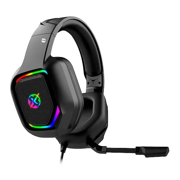 Headset Gamer Kalkan Magni, RGB, Surround 7.1, Adaptador USB Tipo-C, Preto