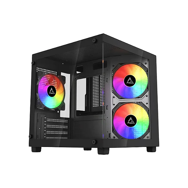 Gabinete Gamer G-Storm Aquário Vanguard, Micro ATXITX, USB 3.0, Vidro Temperado, 3 Fans, Preto