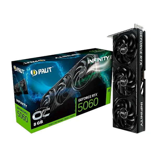 Placa de Video Palit GeForce RTX 5060 Infinity 3 OC, 8GB, GDDR7, 128-bit