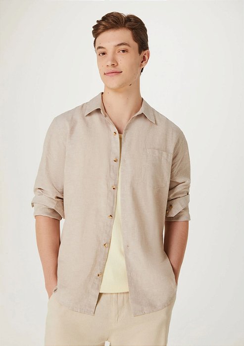 HERING CAMISA BÁSICA MANGA LONGA SLIM EM LINHO