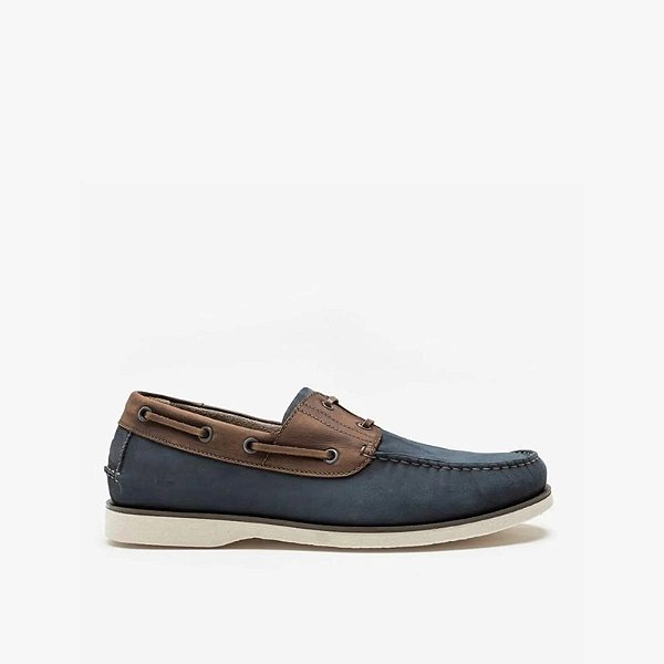 DEMOCRATA SAPATO MOCASSIM SIDER GARAGE DECK  AZUL/CARVALHO