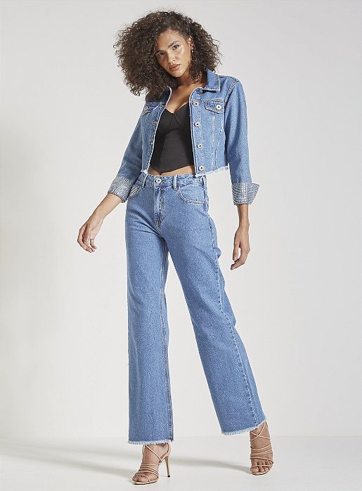 FORUM CALCA JEANS RAQUEL WIDE LEG INDIGO