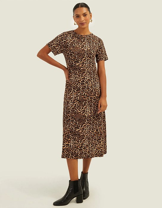 SHOULDER DRESS LEOPARDO