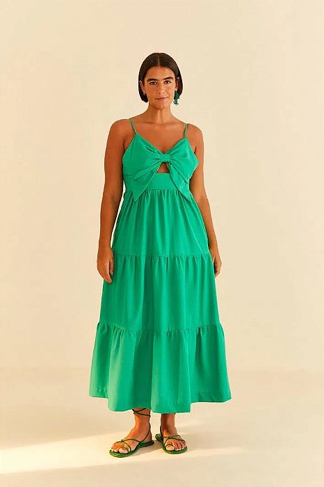 FARM VESTIDO LACO MARIAS CROPPED VERDE PILAR