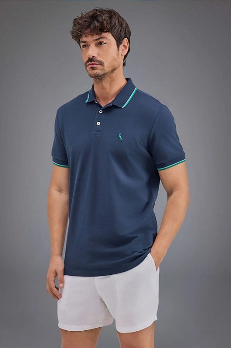 RESERVA POLO FRISO DUPLO MARINHO