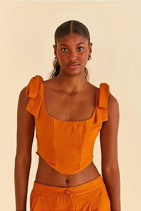 FARM TOP CORSELET BEGE AVELÃ