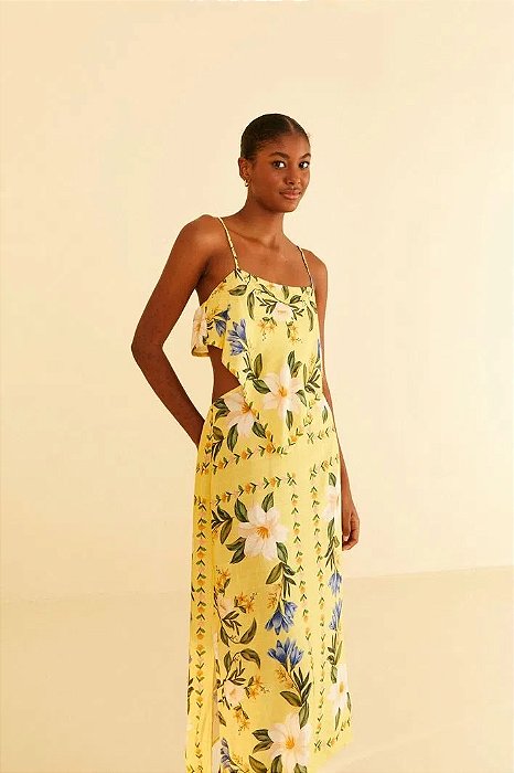 FARM VESTIDO MIDI FLOR DE SOL