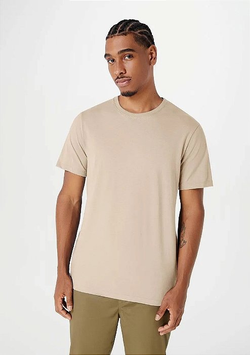HERING CAMISETA BÁSICA UNISSEX MANGA CURTA WORLD - BEGE