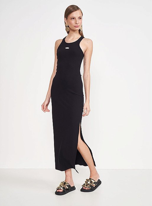 COLCCI VESTIDO CANELADO PRETO