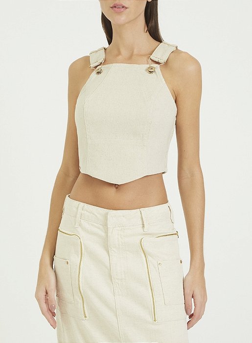 FORUM BLUSA CROPPED LINHO