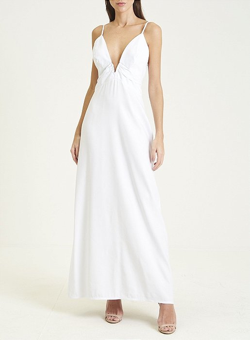 FORUM VESTIDO LINHO DETALHE FRANZIDO