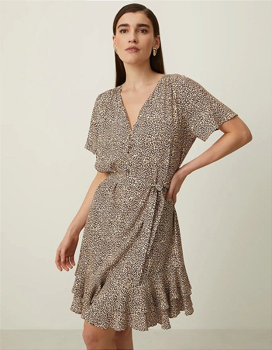 SHOULDER VESTIDO ONÇA PELE PEQUENA