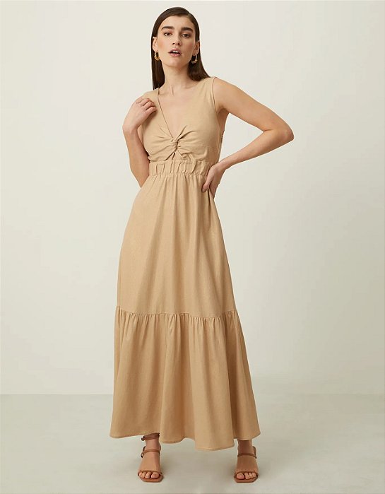 SHOULDER VESTIDO MIDI NO DECOTE