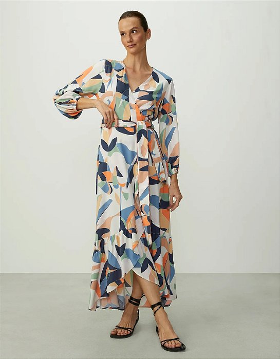 SHOULDER VESTIDO TRANSPASSE LITORAL COLOR