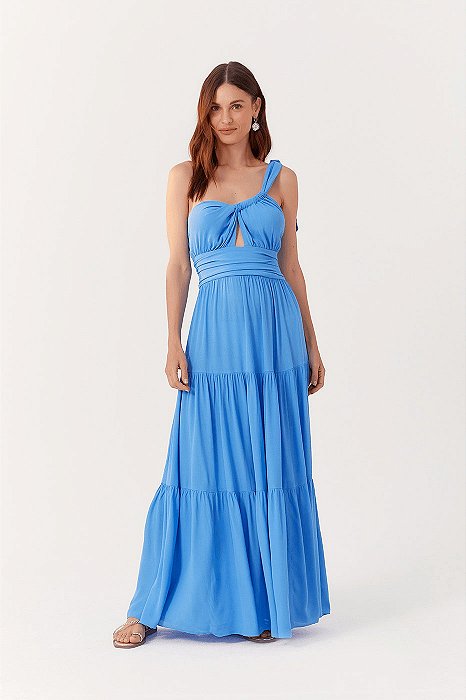 DRESS TO VESTIDO LONGO CREPE ALÇA DIAGONAL