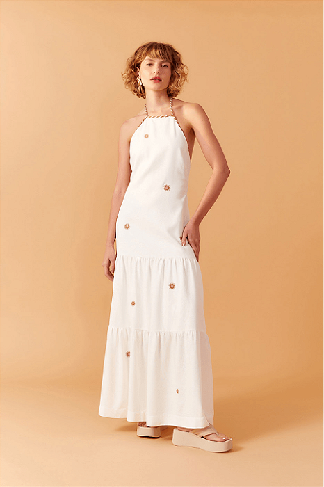 DRESS TO VESTIDO LINHO BORDADO SOL