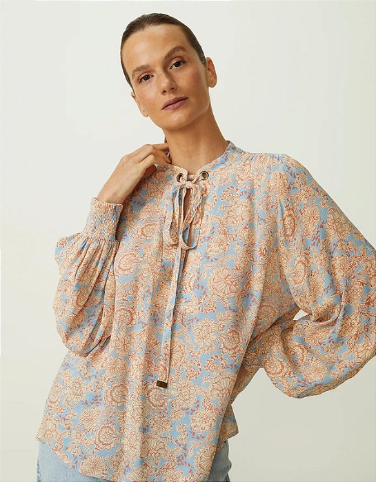 SHOULDER BLUSA PAISLEY FLOR