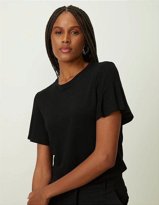 SHOULDER BLUSA MALHA PREGAS MANGA