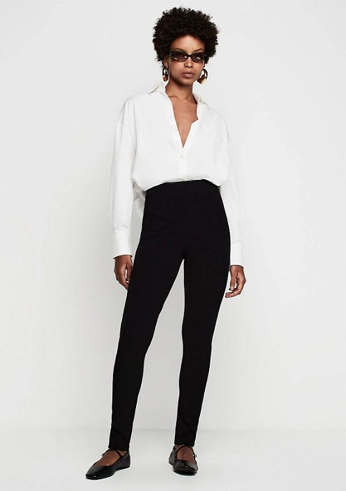 DZARM CALÇA LEGGING CINTURA ALTA EM MALHA - PRETO