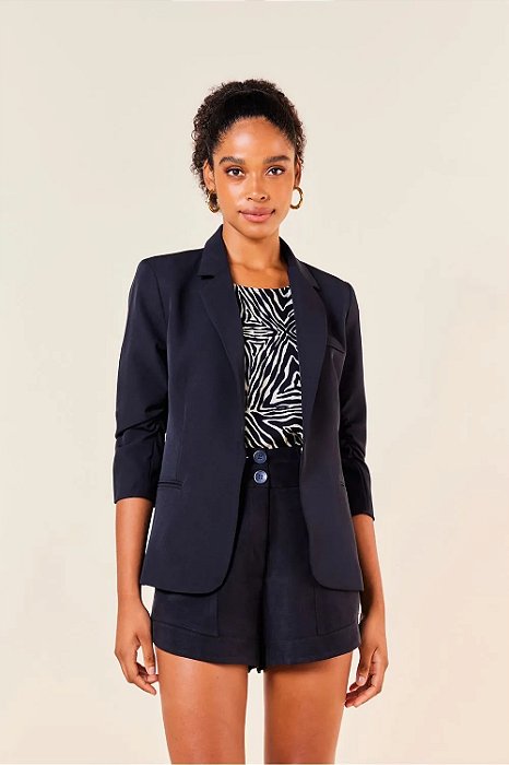 MYPLACE BLAZER BÁSICO COM MANGA 3/4 -PRETO